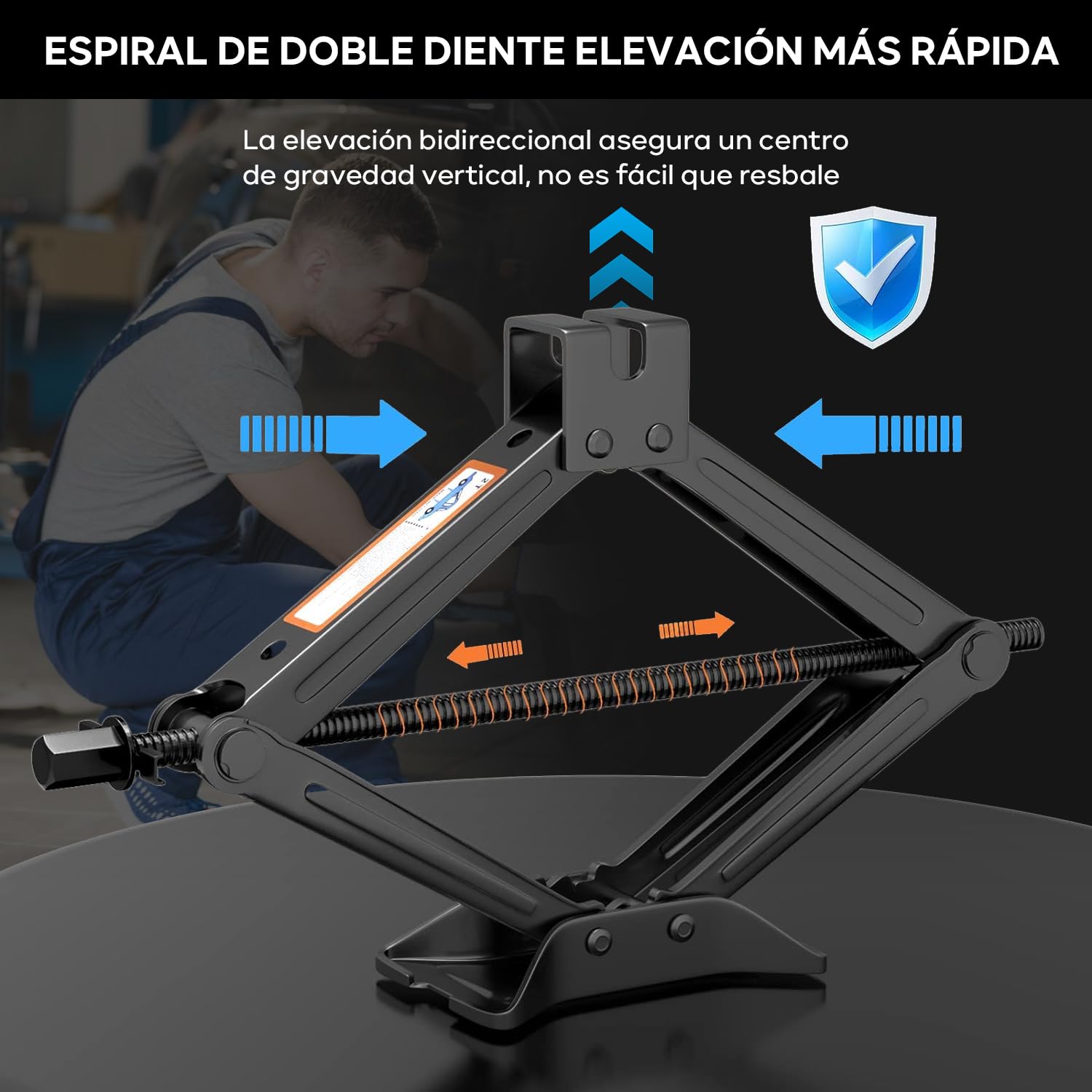 Gato Hidráulico 2 Toneladas - Herramienta Profesional para Taller Mecánico, Reparación de Autos y Camiones, Kit de Herramienta para Neumático SUV,RV y MPV
