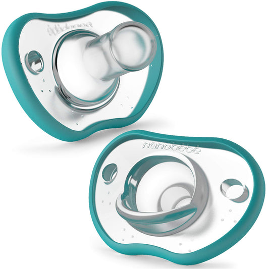 Chupón de Silicón, Nanobébé de una Sola Pieza 3m+ - Verde 2 Pk.