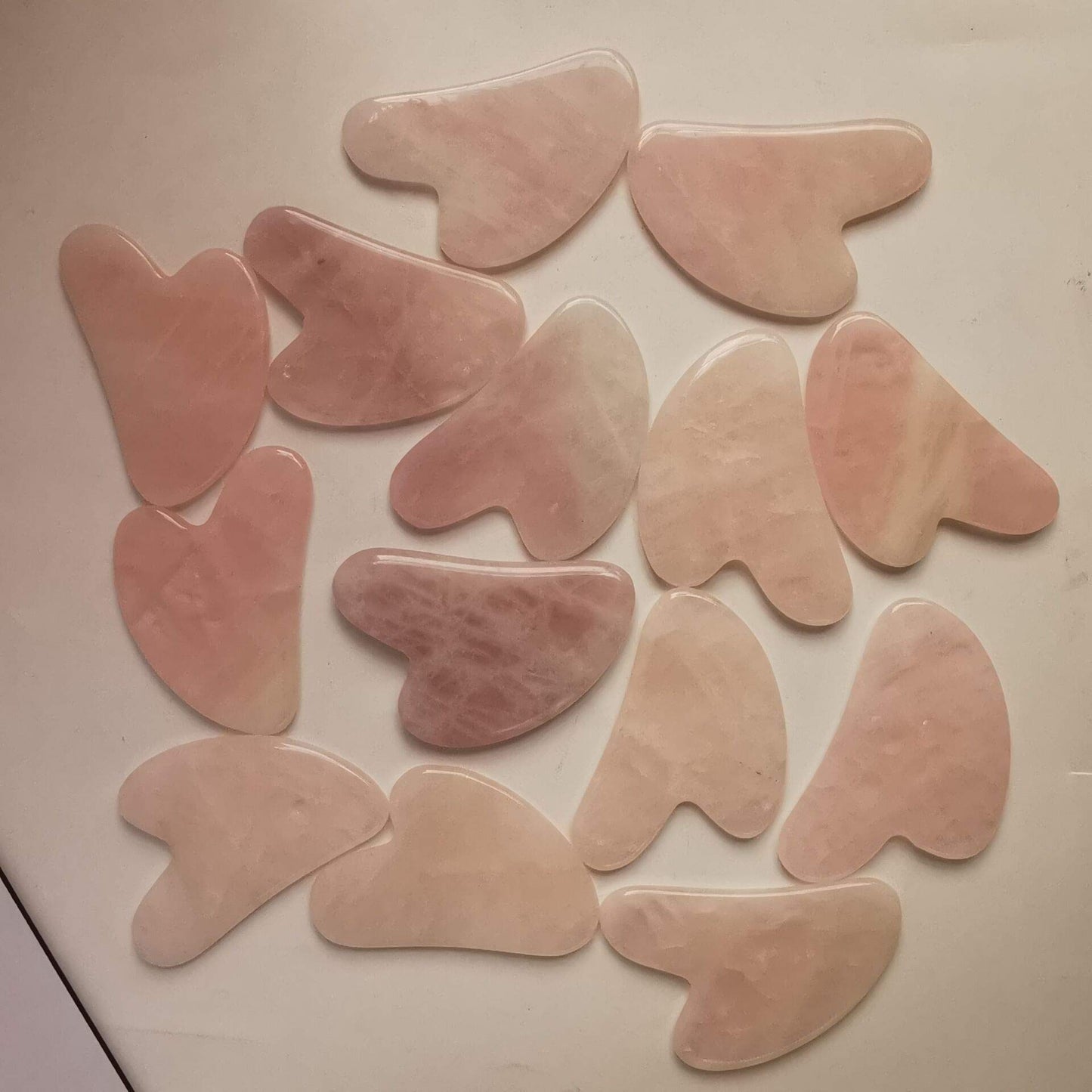 Loveliome Scraping Facial Massage Tools, Natural Rose Quartz Aventurine Guasha Stone Board for SPA Acupuncture Therapy Trigger Point Treatment(Rose Quartz 1)