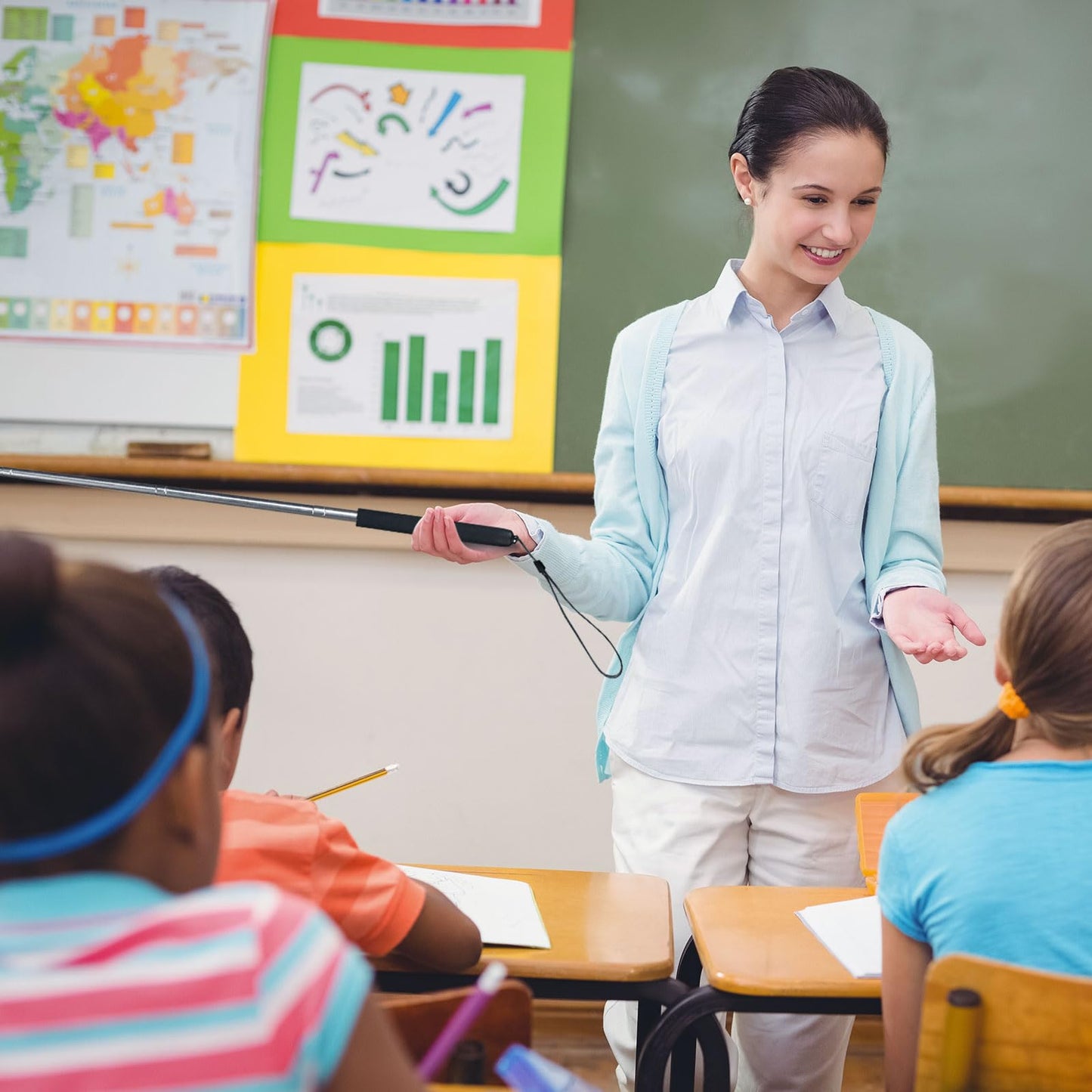 4 Punteros Retráctiles Puntero Telescópico de Profesores para Aula Puntero de Pizarra para Enseñanza con Cordones y 6 Puntas de Fieltro Extra para Entrenador Profesor(39 Pulgadas)