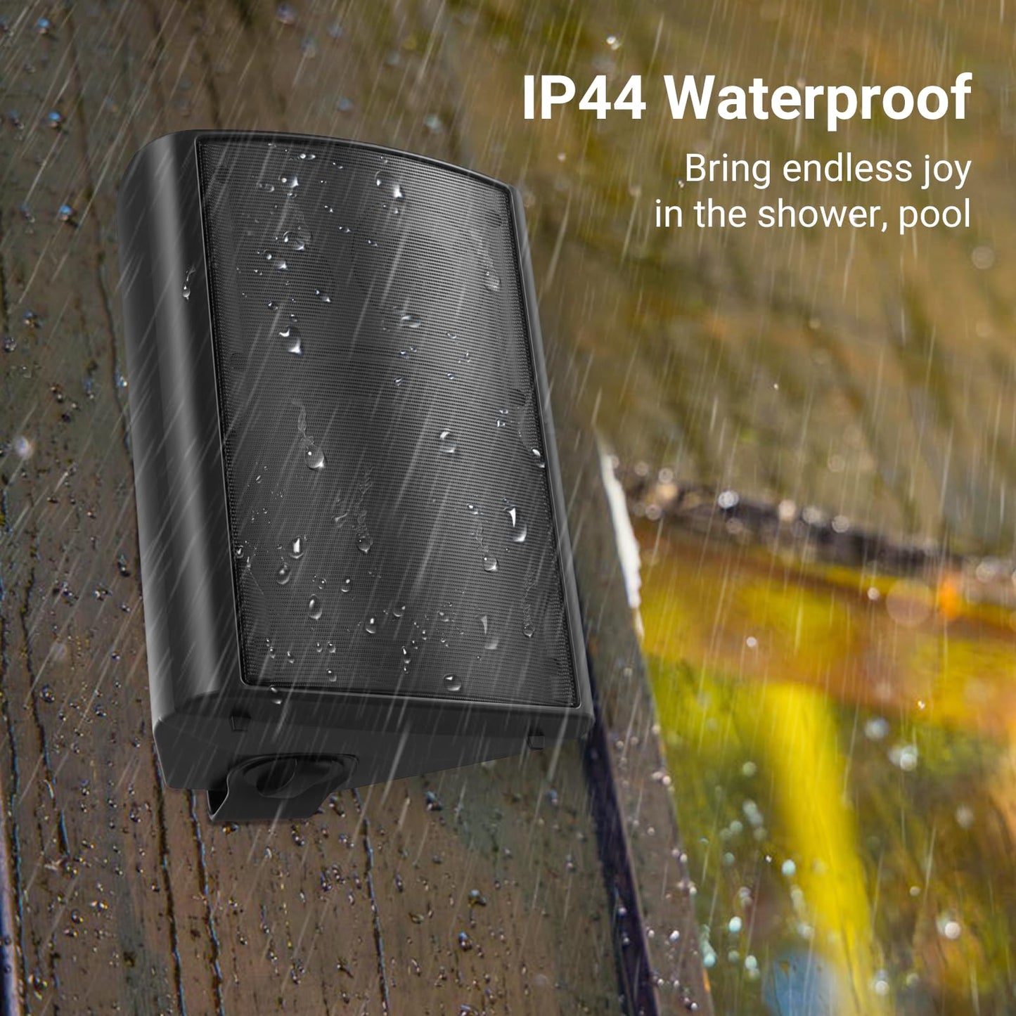 STUDIOFINIX Altavoces Bluetooth de 6,5 Pulgadas y 400 vatios para Interior/Exterior Altavoces de Montaje en Pared Resistentes al Agua y a la Intemperie para el Patio, el Garaje y la casa (Negro)