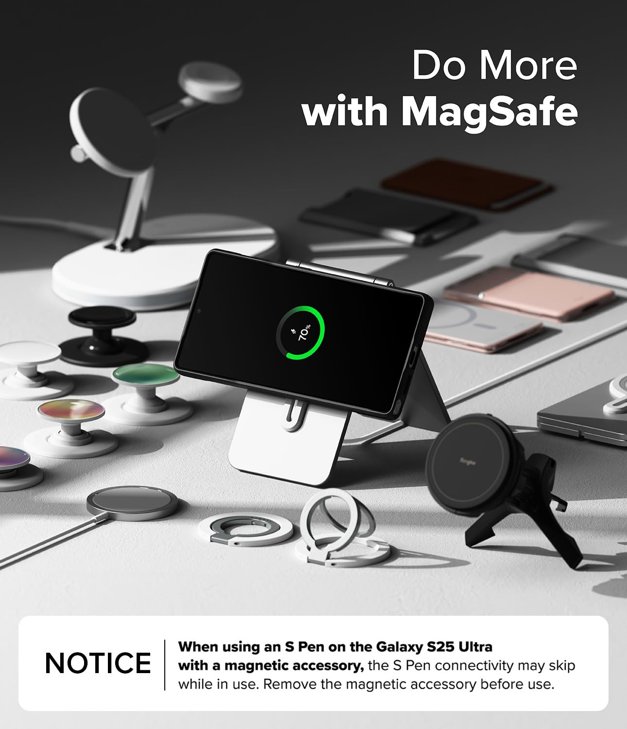 Funda Samsung Galaxy S25 Ultra Ringke Onyx Negro Magnético Antihuellas Antideslizante Compatible con MagSafe