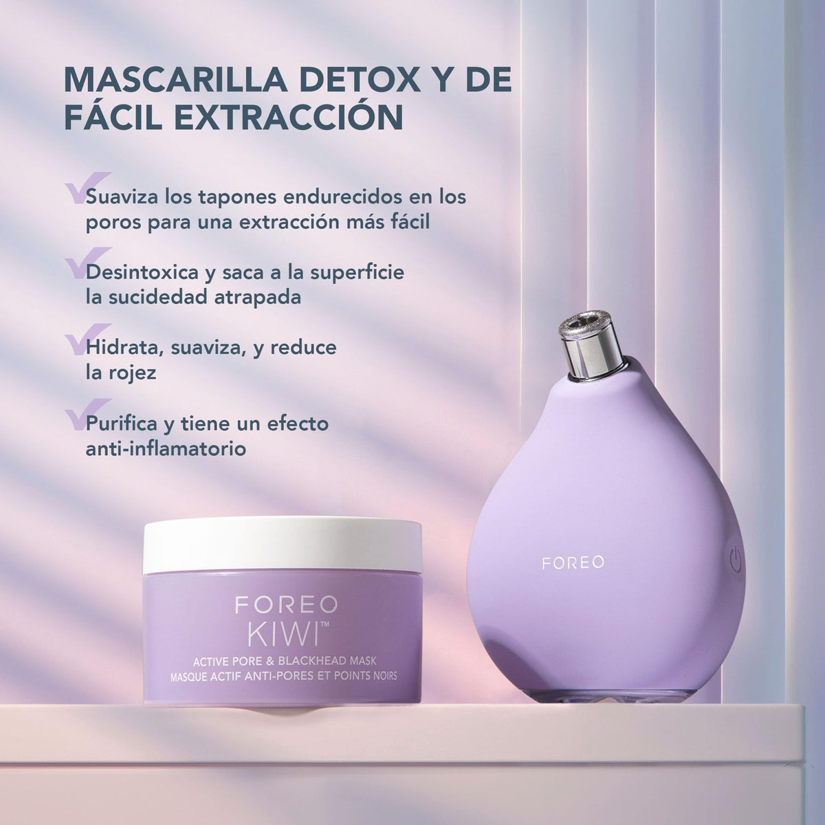 FOREO KIWI DERMA Bundle – Microdermoabrasión con punta diamante – Limpiador facial eléctrico + LUNA Micro-Foam Cleanser 2.0 con ácido salicílico – Succionador puntos negros – Limpieza poros piel grasa