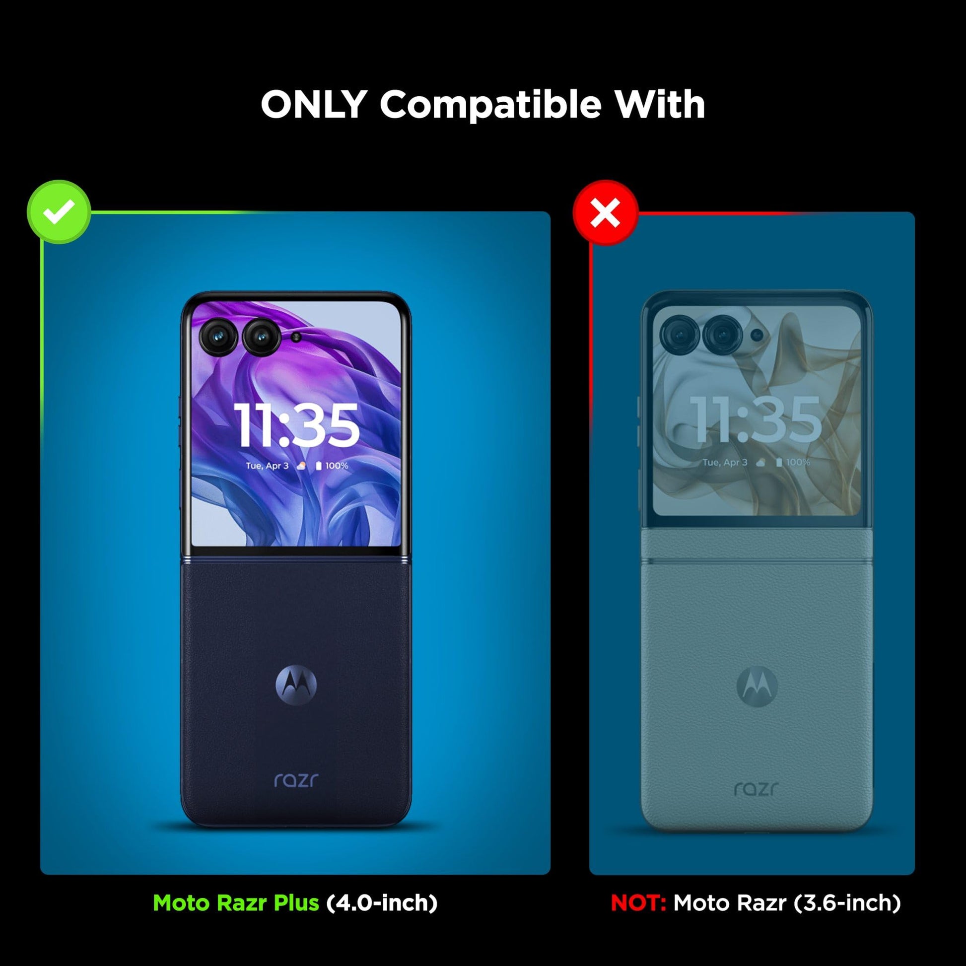 Funda con bisagra 2 en 1 para Motorola Razr Plus 2024 con protección de visualización y clip de funda, bolsa de nailon balístico para teléfono (se adapta a Moto Razr 50 Ultra)