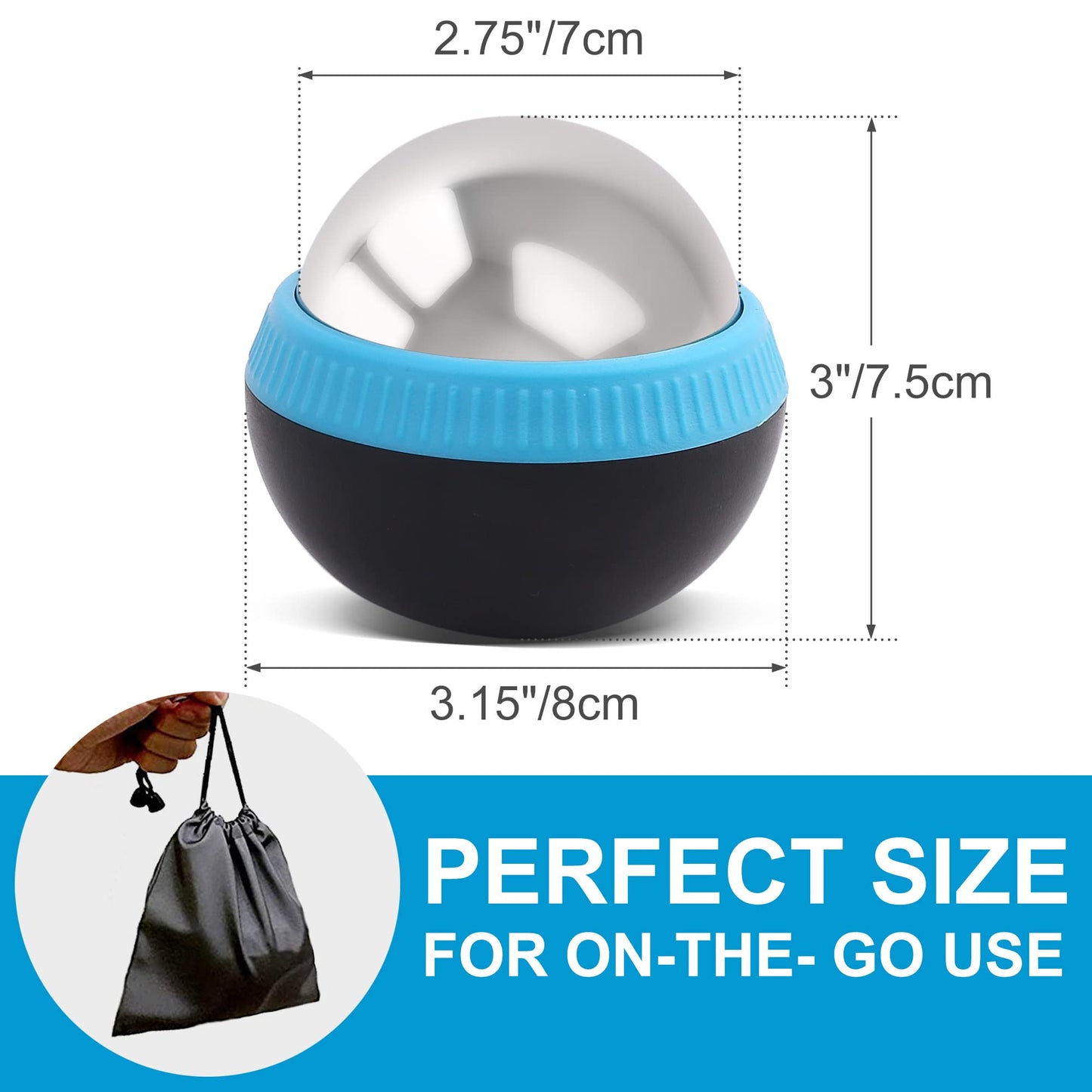 Bola De Masaje Frío MEDLOT Azul Claro Juego De 2 Para Alivio Muscular Corporal