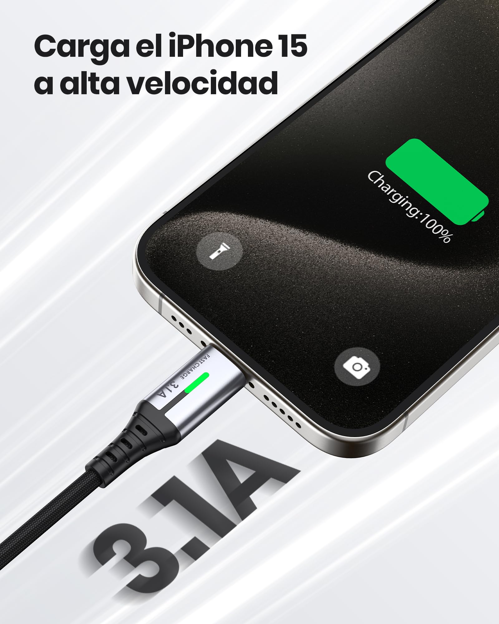 INIU Cable USB C, 5Pack (1+1+2+2+3m) Cable USB Tipo C 3.1A QC 3.0 Nilón de Cable USB A a USB C Carga Rápida Sincronización de Datos para iPhone 16 15 Samsung Galaxy S22 S21 S20 Huawei Switch Xiaomi