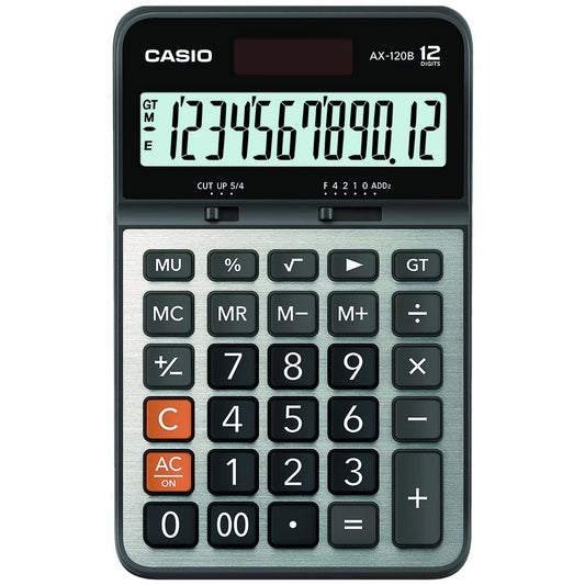 Casio AX-120B-S-MC Calculadora de Escritorio, Portátil, Color Gris/Café