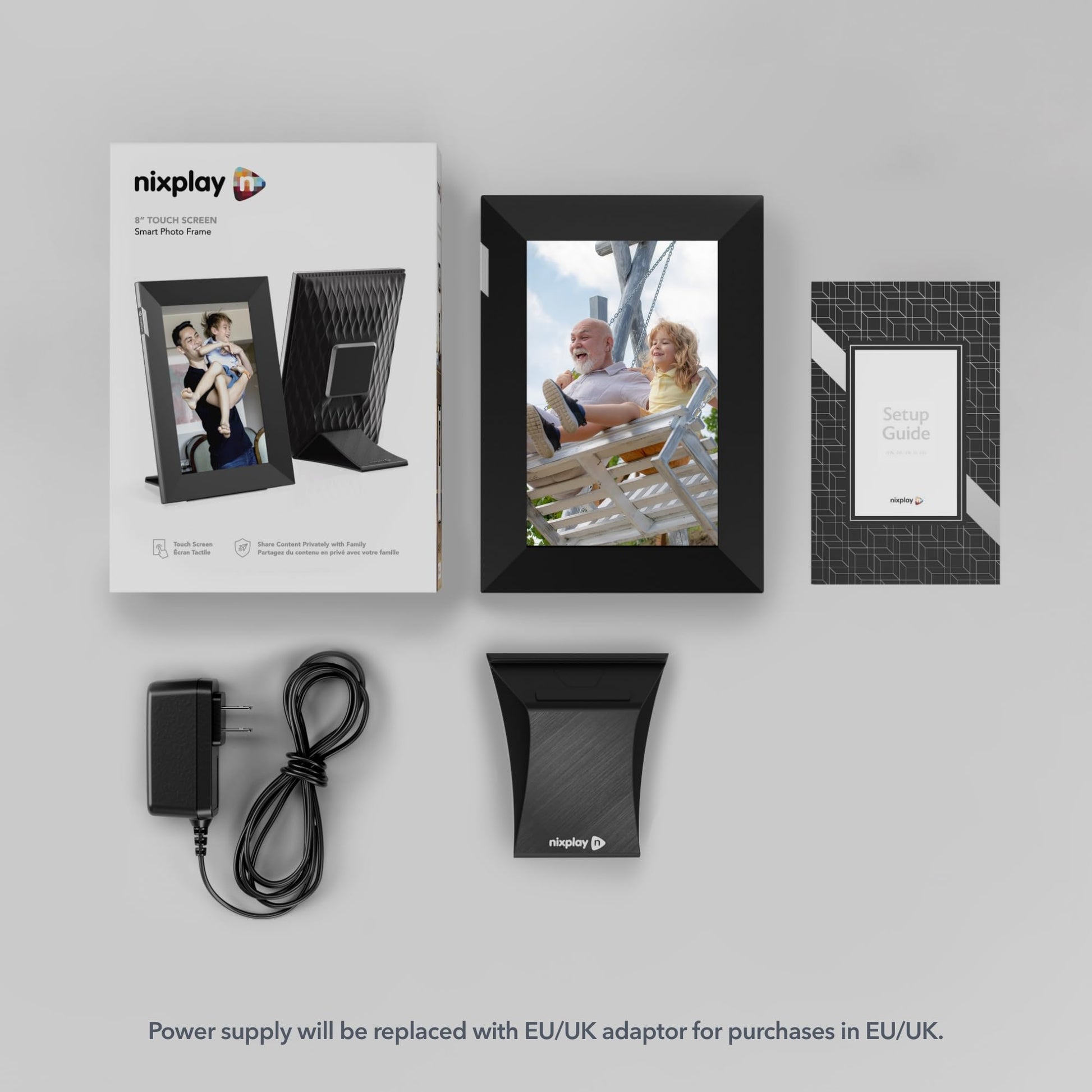 Marco de Fotos Digital Nixplay Negro Plata con visualización táctil de 8 Pulgadas y WiFi