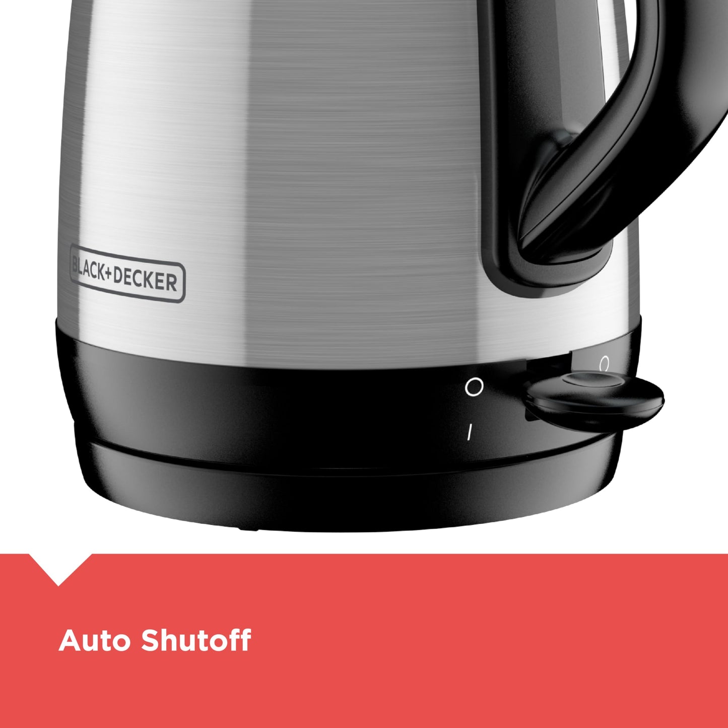 BLACK+DECKER KE1700SD, hervidor rápido, apagado automático, acero inoxidable