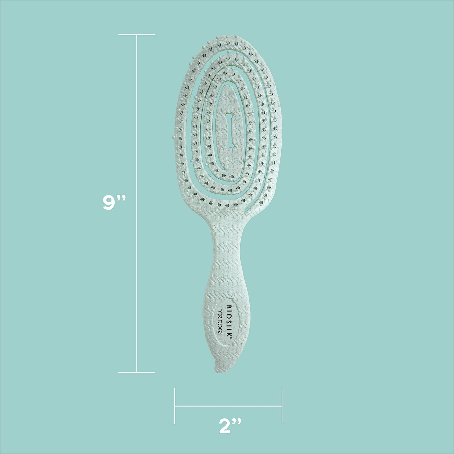 BioSilk Cepillo para mascotas ecológico para desenredar perros en verde menta | Fácil de sostener mango ergonómico cepillo para perros mojado o seco, azul claro (FF12806)