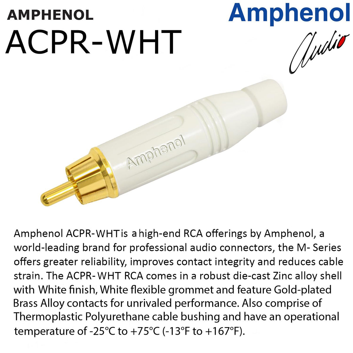 Cables RCA WBC-PRO-LOCAP 15 Pies Negro Ultra Silenciosos Audiófilos de Baja Capacidad y Grado Profesional con Conectores Amphenol ACPR Gold RCA