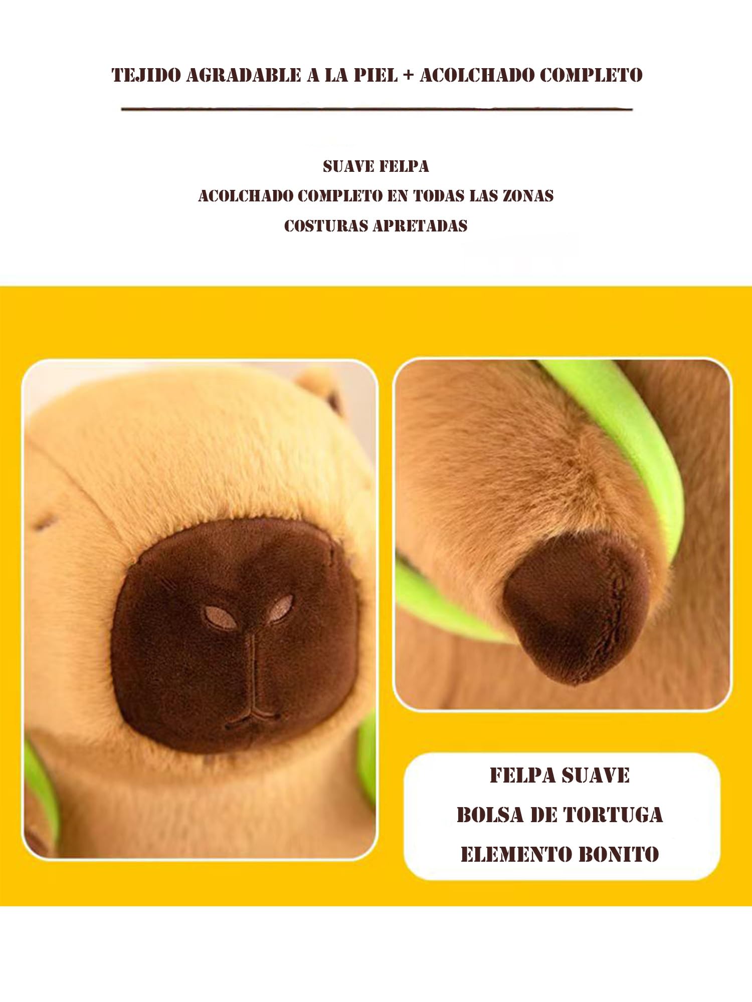 Juguete Peluche ZYJXLY marrón Capibara Lindo para Niños y Niñas