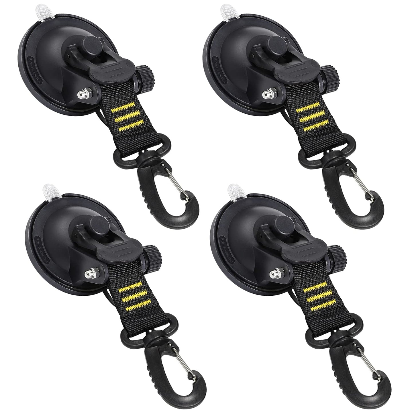 CONBOLA - Ganchos con ventosas, 4 piezas esenciales para acampar al aire última intervensión, resistente, mejorado, con ventosa, accesorios para caravana, gran potencia para caravana, barco, ventana