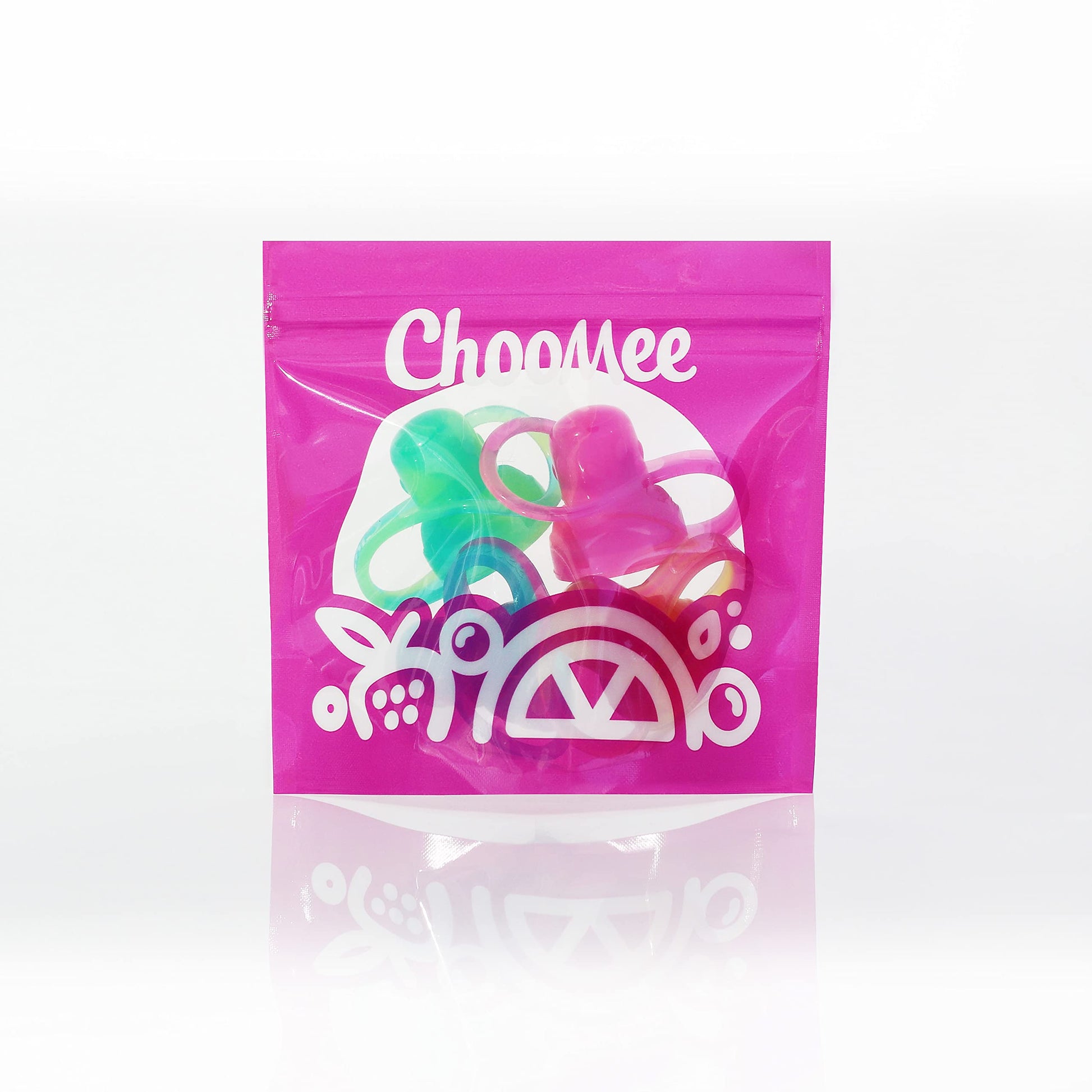ChooMee - Juego de 4 bolsas de comida reutilizables (4 unidades, 5 oz), material suave + doble cierre, 4 tapones de válvula de cierre suave, Fresh Squad Set