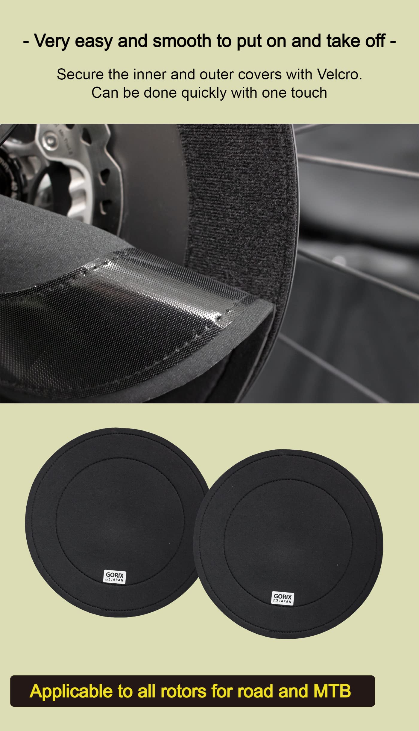 GORIX Juego de 2 cubiertas de freno de disco para bicicleta, protector de transporte para equipaje, carretera y MTB (GX-DBCOVER)