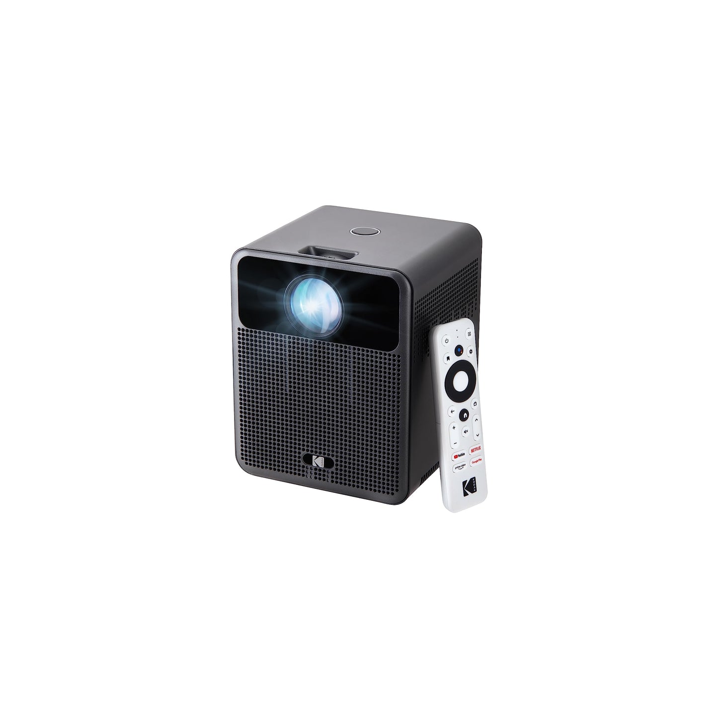 KODAK FLIK HD10 Proyector inteligente | Android TV 1080P FHD Sistema de proyección de video con Google Assistant, Wi-Fi, Bluetooth 5.0, HDMI, USB, Aux y altavoces duales integrados de 5 W | iOS y