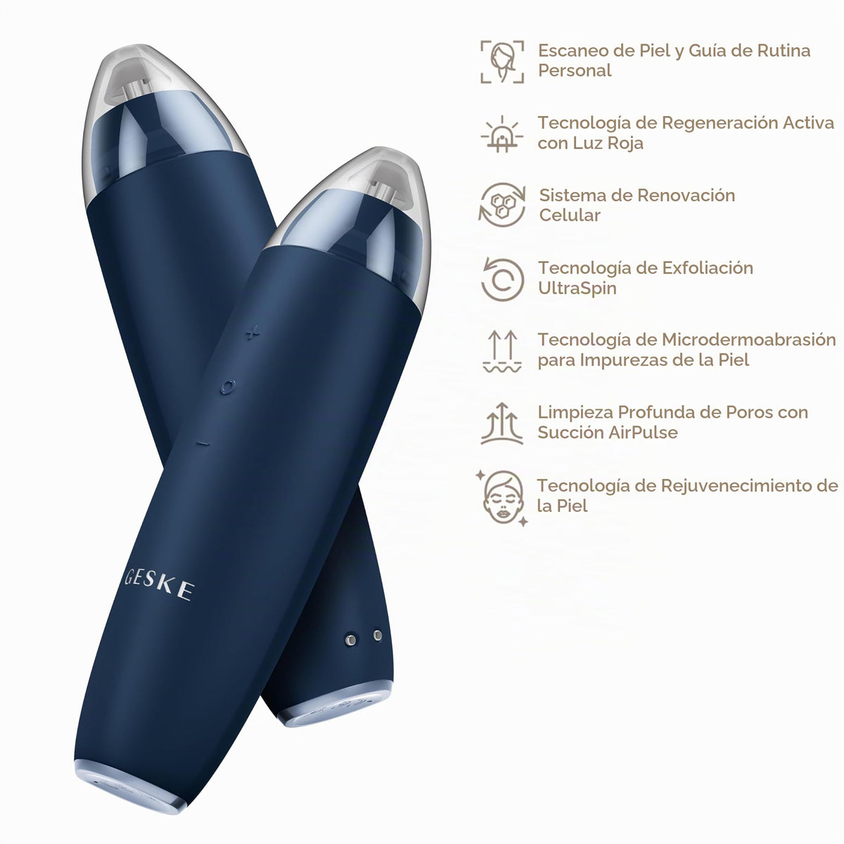 GESKE | SmartAppGuided™ MicroDermabrasion Blackhead Remover | Eliminador de puntos negros 7 en 1 | Limpiador de poros eléctrico | limpieza al vacío innovadora | herramientas de belleza