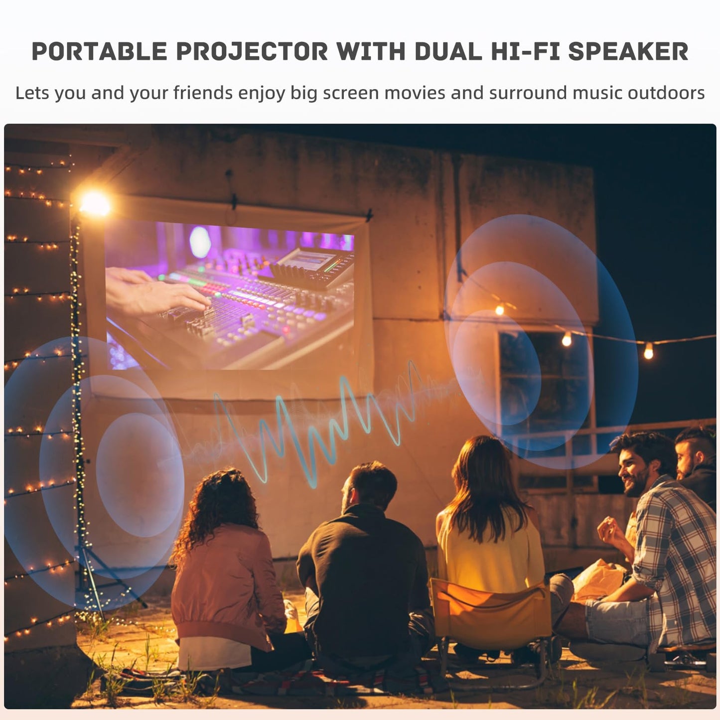 Kinhank Proyector inteligente con WiFi 6 y BT5.2, proyector de película portátil, 450 lúmenes ANSI, 4K nativo 1080P, enfoque automático y piedra clave automática, compatible con iOS/Android/HDMI
