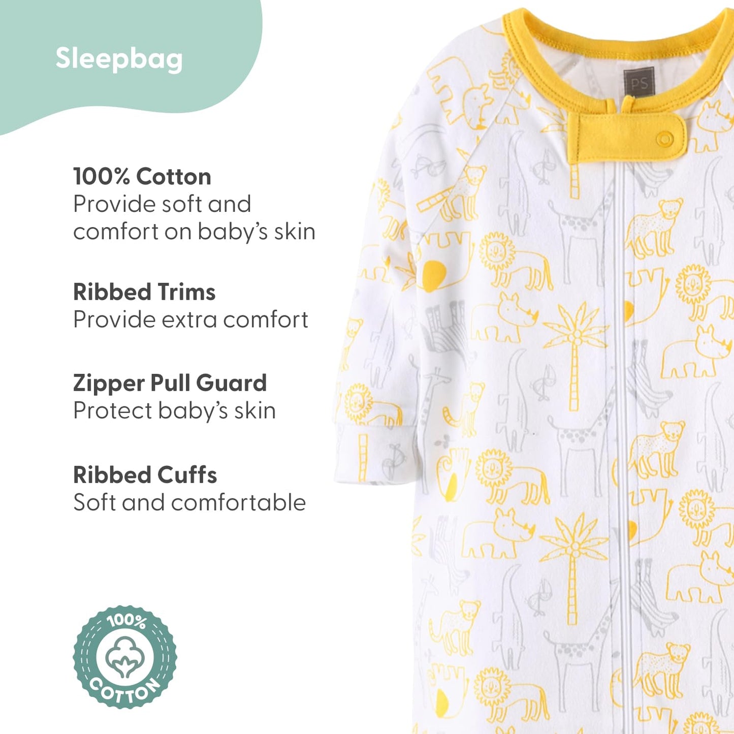 The Peanutshell Juego de regalo para recién nacidos para bebés niños o niñas | Juego de ropa y accesorios neutros para recién nacidos de 23 piezas | Temática de safari amarillo