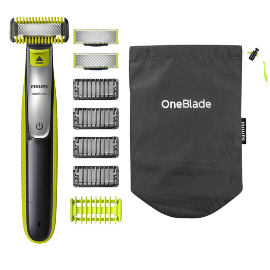 Afeitadora Eléctrica Philips Oneblade QP2630/30 Verde con Cuchillas Intercambiables para Rostro y Cuerpo