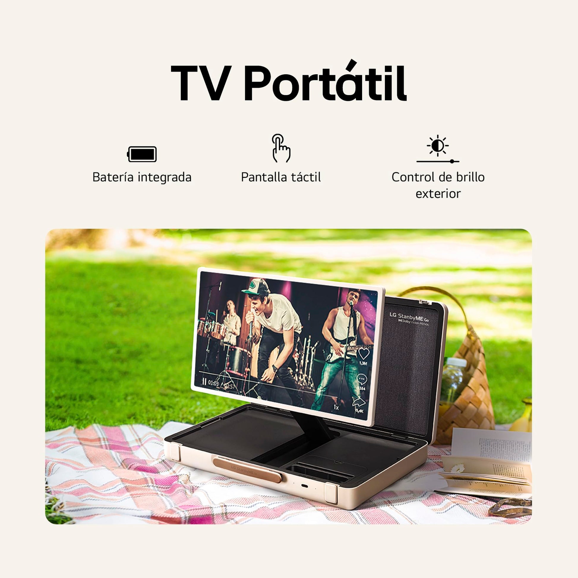 LG Pantalla StandbyMe Go 27" Smart TV con ThinQ AI 27LX5QKNA
