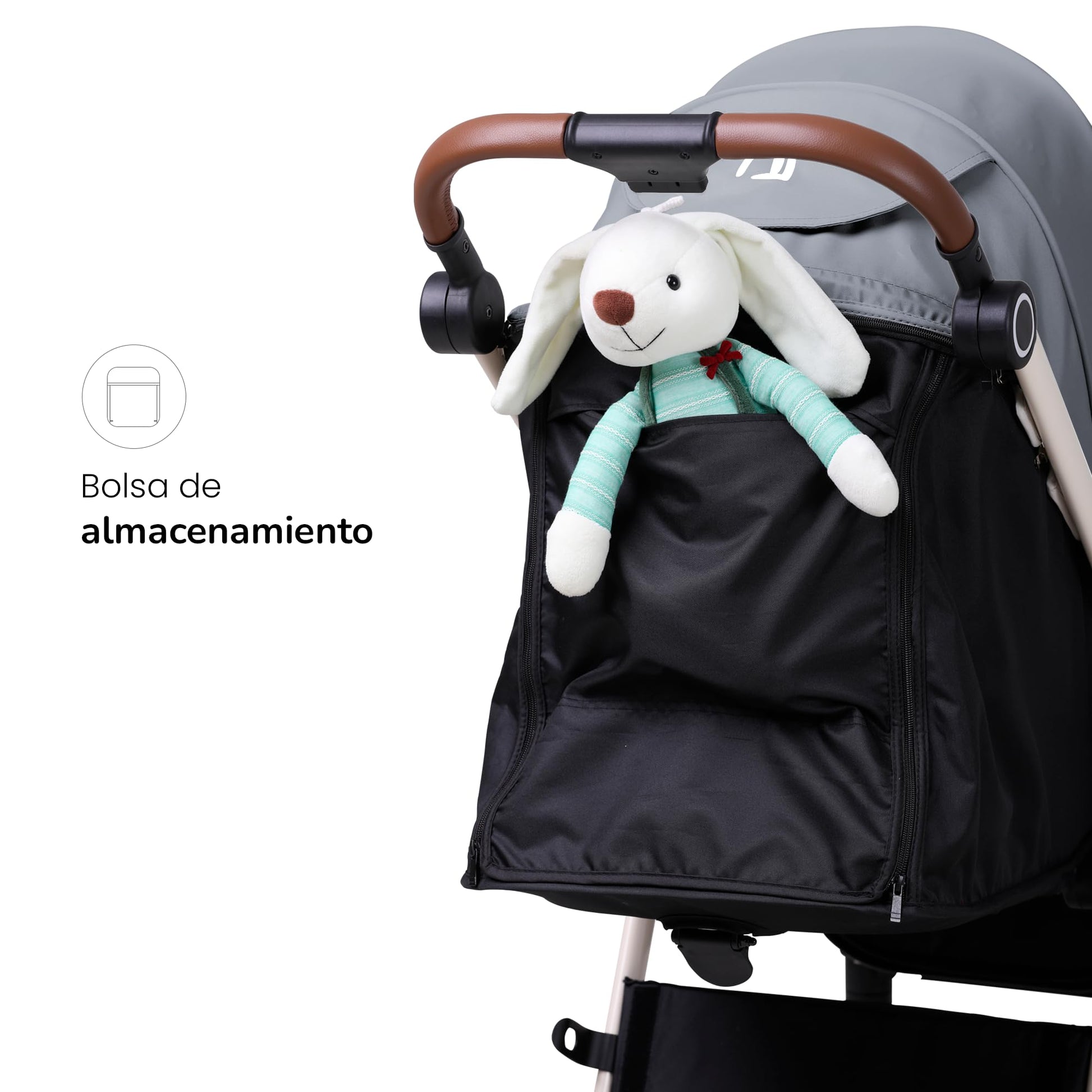 Carriola Plegable Para Bebé Unyotons, Estructura Ligera De Aluminio, Llantas Antideslizantes De Goma, Sistema Plegable Semi Automatico. Diseño Moderno, Resistente. (Gris)