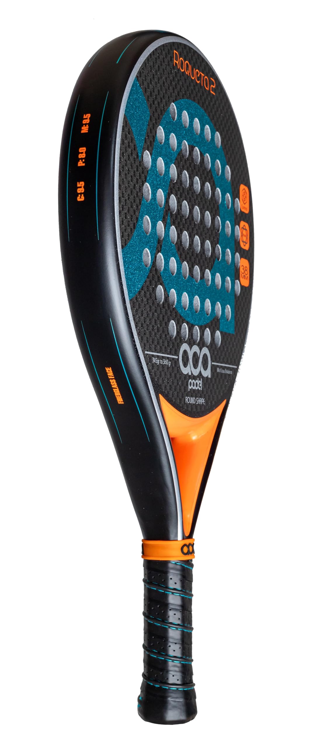 Pala de Pádel Aca Roqueta 2 Azul con Fibra de Vidrio y Marco de Carbono