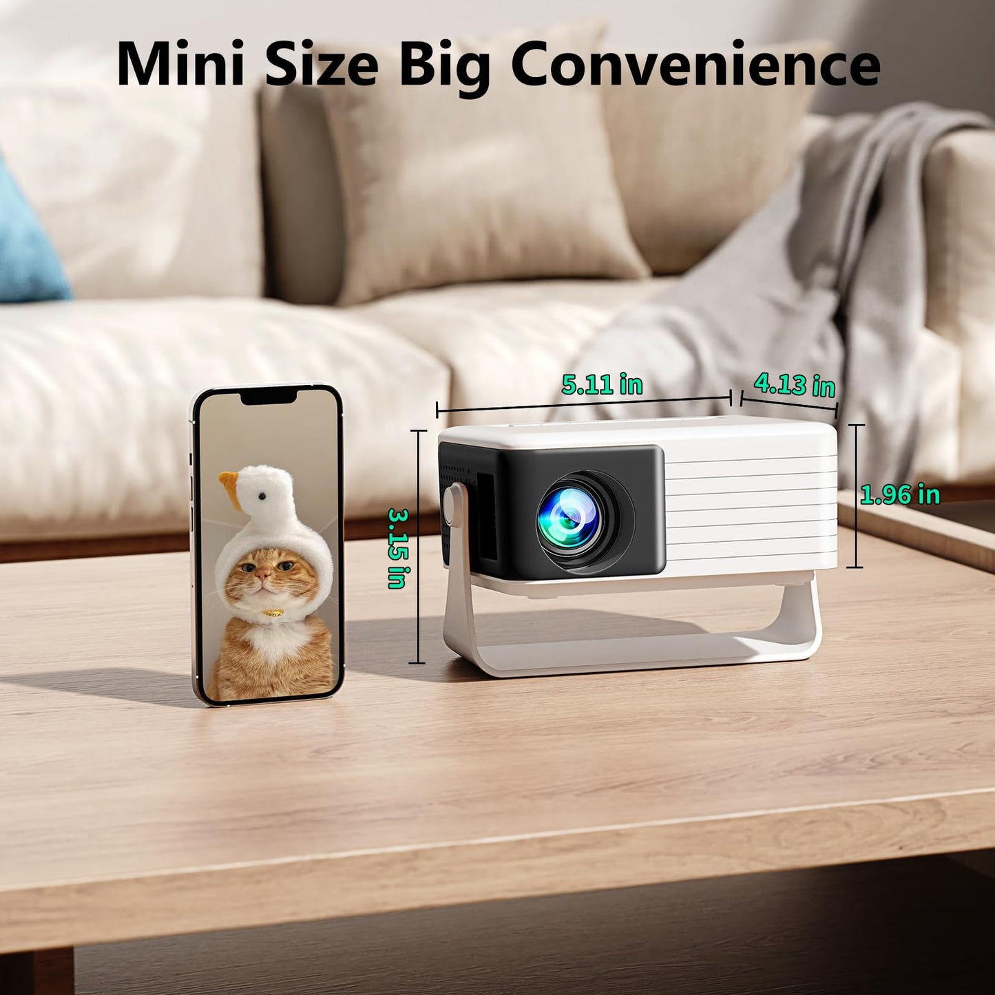 YOTON Mini Proyector Portátil, 1080P Full HD Soporta, Compatible con iOS/Android/Laptop, Regalo para Niños, Proyector de Video Y3 Compatible con TV Stick/HDMI/USB/PS4/Xbox [Control Remoto Incluido]