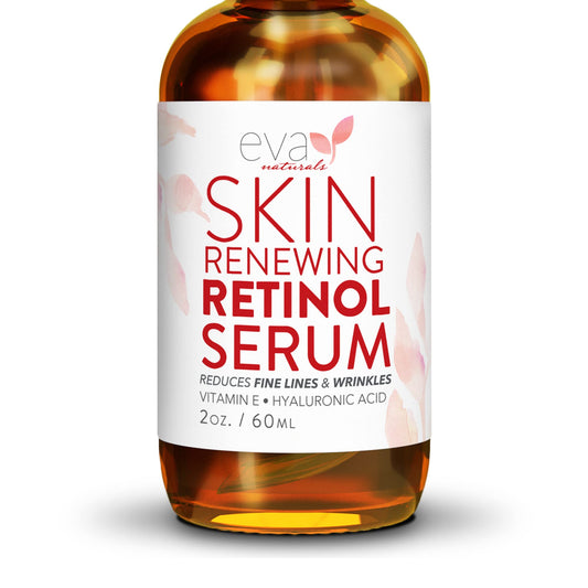 Eva Naturals Retinol 2.5%, Vitamin E with Hyaluronic Acid Anti Wrinkle Skin Firming Serum, 2 oz.