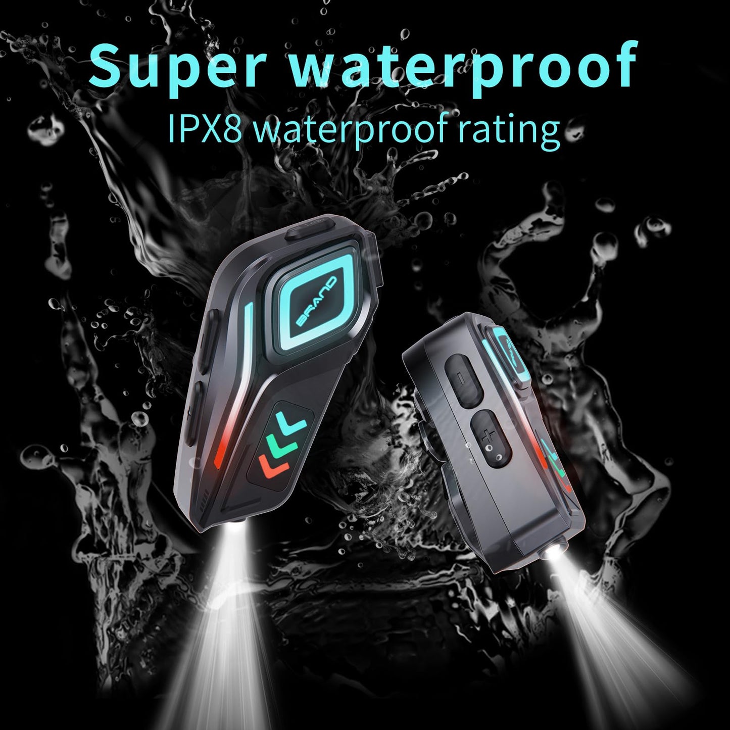 OBEST Auricular Bluetooth para Motocicleta con MicróFono, Micrófono Suave y Duro 2 en 1, Bluetooth 5.4 Intercomunicador, IPX8 a Prueba de Agua, Puede Conectar Dos Dispositivos Al Mismo Tiempo