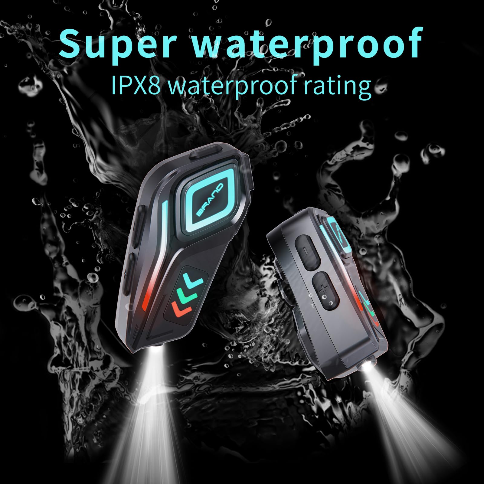 OBEST Auricular Bluetooth para Motocicleta con MicróFono, Micrófono Suave y Duro 2 en 1, Bluetooth 5.4 Intercomunicador, IPX8 a Prueba de Agua, Puede Conectar Dos Dispositivos Al Mismo Tiempo