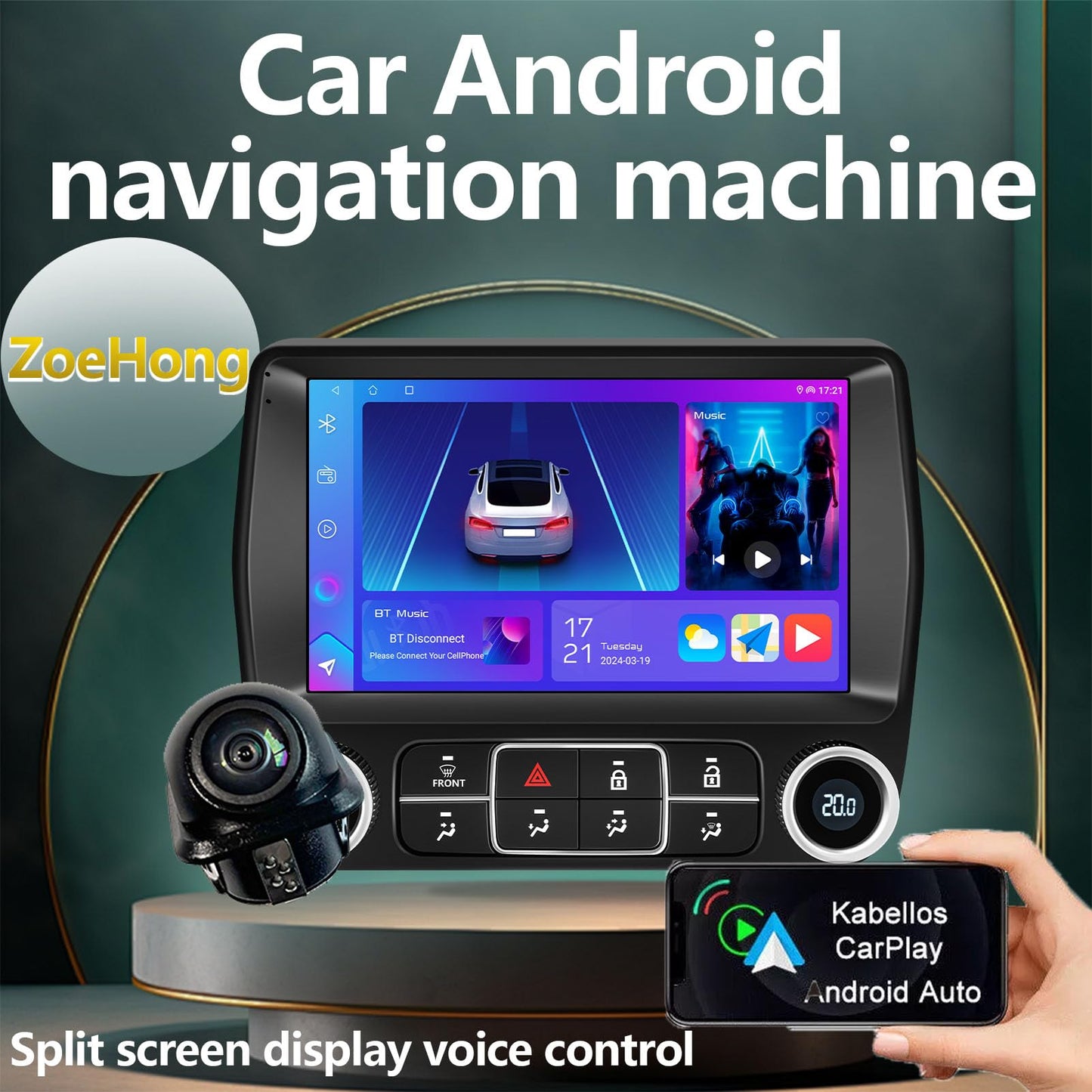 Estéreo de coche Android para Camaro 2008-2015, pantalla táctil HD de 9.1 pulgadas, WiFi, navegación GPS, cámara de respaldo (2+32G)