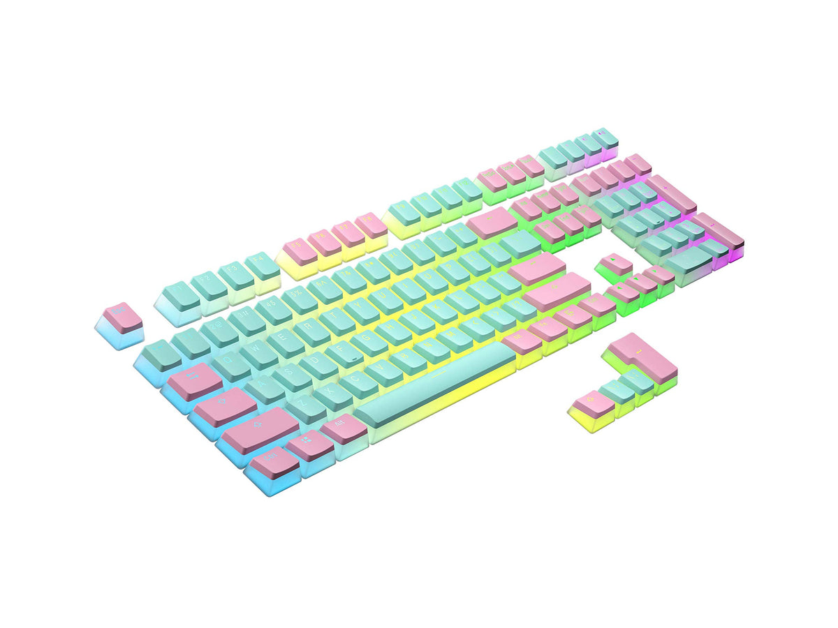 Teclas Pudding PBT Ranked Miami Translúcidas ANSI e ISO para Teclado Mecánico RGB