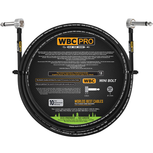 Cable de Pedal WBC-PRO-PEDAL Negra Grado Profesional Baja Capacitancia Doble Blindaje