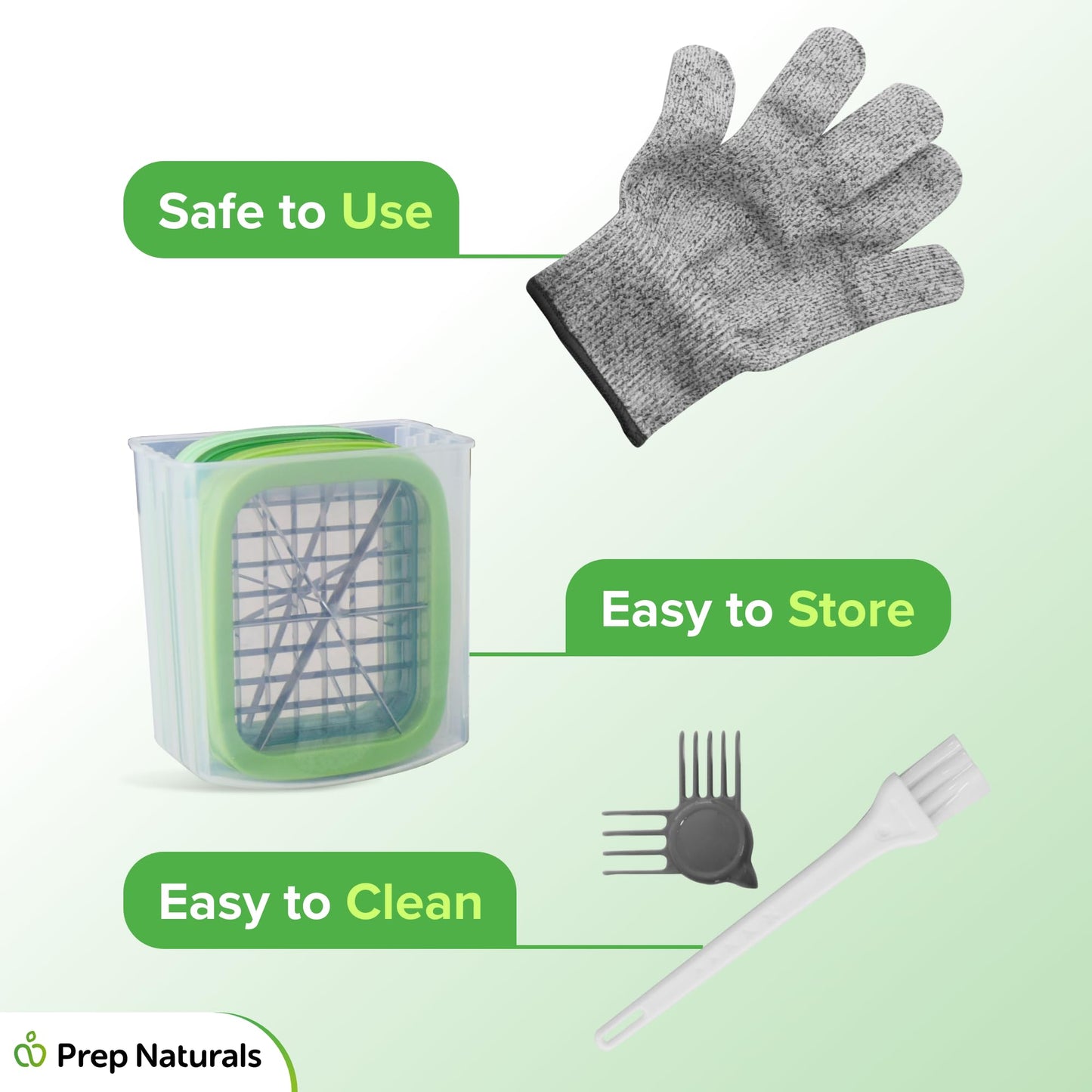 Cortador de Alimentos Manual PrepNaturals 3 en 1 para Papas Fritas y Verduras