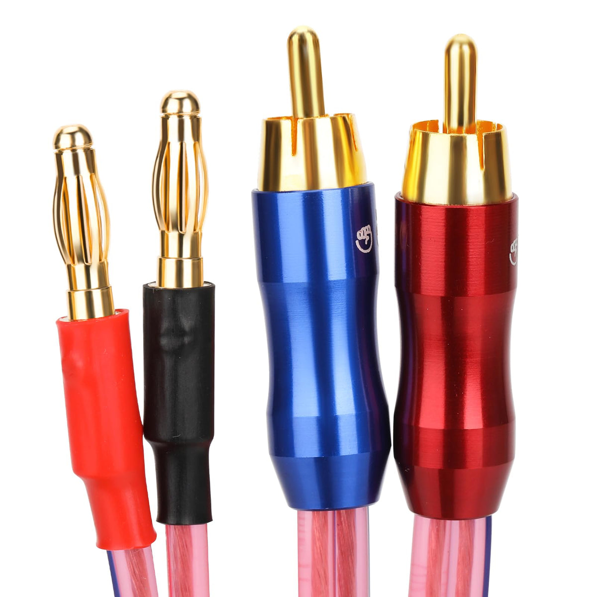 Altavoz alambre KK Azul Rojo con RCA macho a Plugs Banana 1,64 Foot-Pair