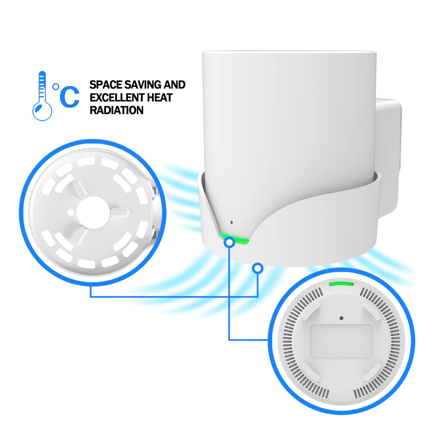 Soporte de Pared SONGCHEER Blanco para Estante Exterior Tp Link Deco X20 X50 X60 X55 Deco Mesh WiFi 6 con Organizador de Cables y Kit de Montaje