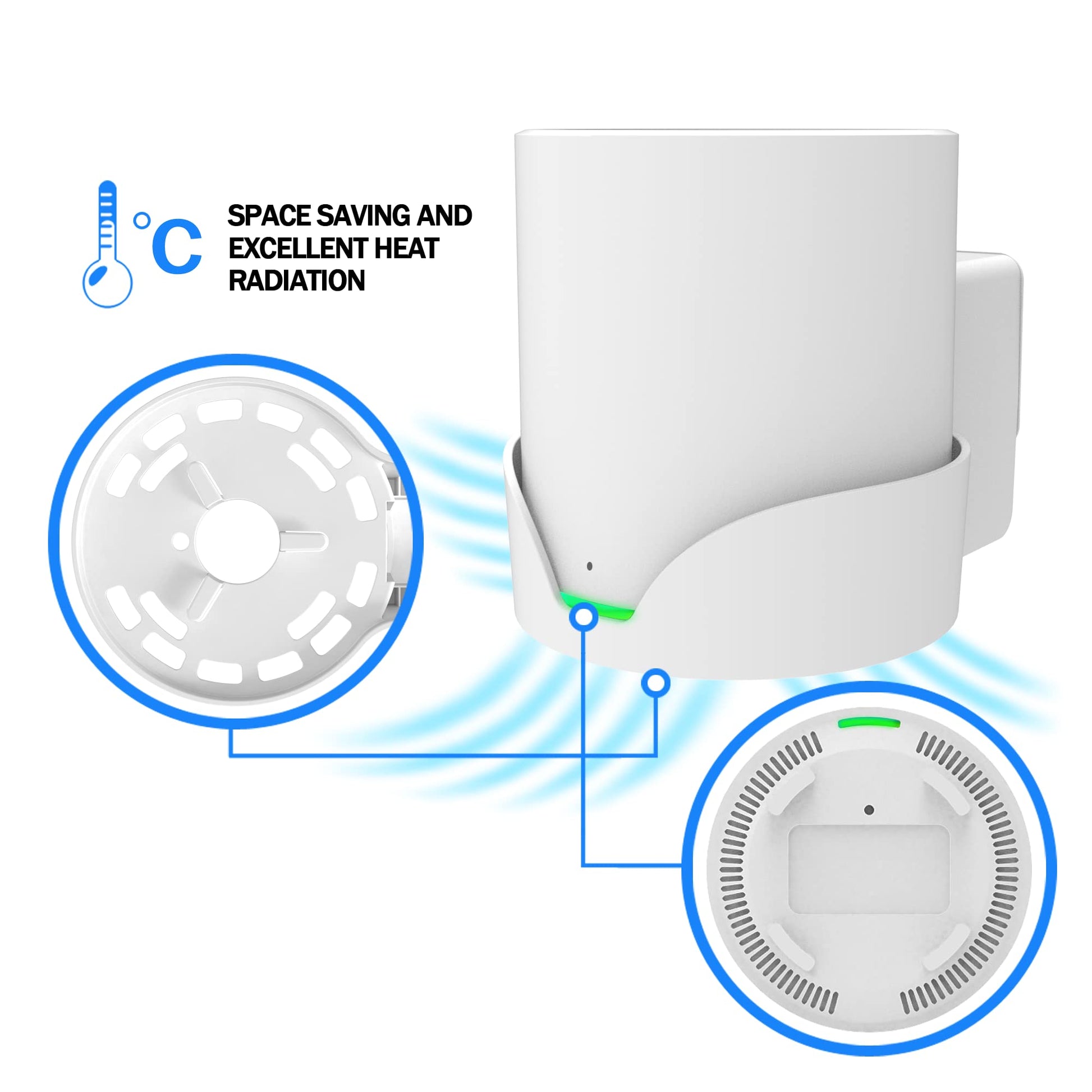 Soporte de Pared SONGCHEER Blanco para Estante Exterior Tp Link Deco X20 X50 X60 X55 Deco Mesh WiFi 6 con Organizador de Cables y Kit de Montaje