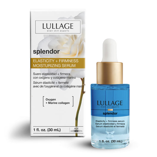 LULLAGE Sérum de elasticidad y firmeza con oxígeno y colágeno marino: reduce la apariencia de arrugas, nivel óptimo de hidratación, protege la piel, día y noche, 30 ml