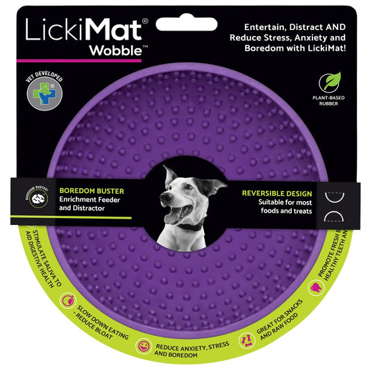 LickiMat Wobble, tazón de alimentador lento para perro, reductor de ansiedad de aburrimiento; perfecto para alimentos, golosinas, yogur o mantequilla de maní. Fun Alternative to a Slow Feed Dog Bowl,