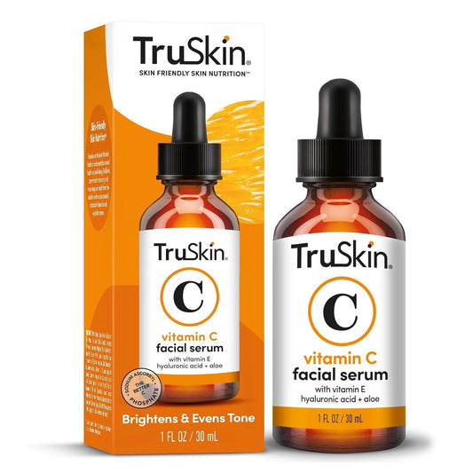 TruSkin Naturals Vitamin C Serum for Face, Topical Facial Serum with Hyaluronic Acid & Vitamin E, 1 fl oz.