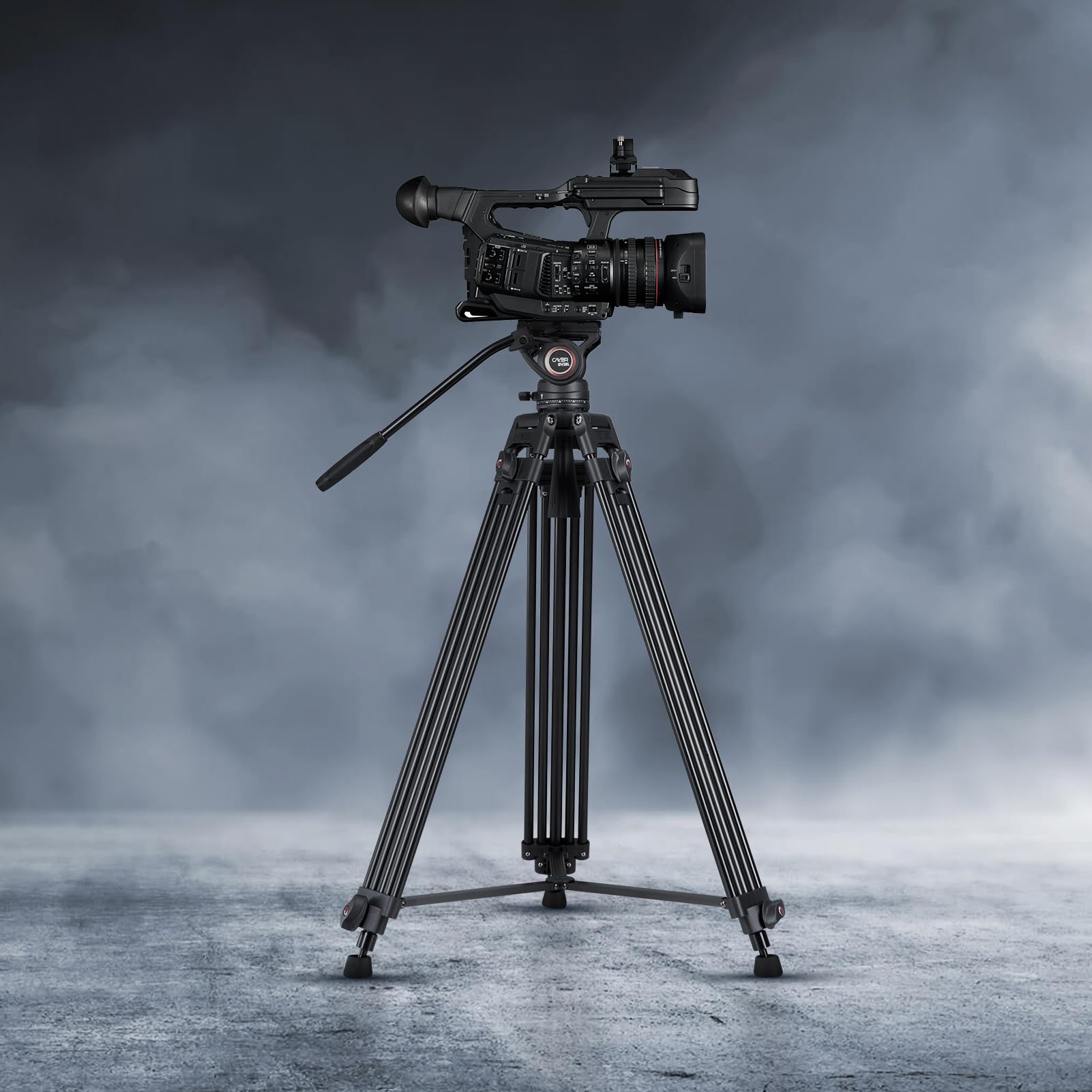 Cayer Trípode de Cámara, Trípode de Video Profesional de 184 cm, Trípode de Aluminio con Cabeza de Fluido para Videocámara DSLR, Carga Máxima de 6 kg - BV30L