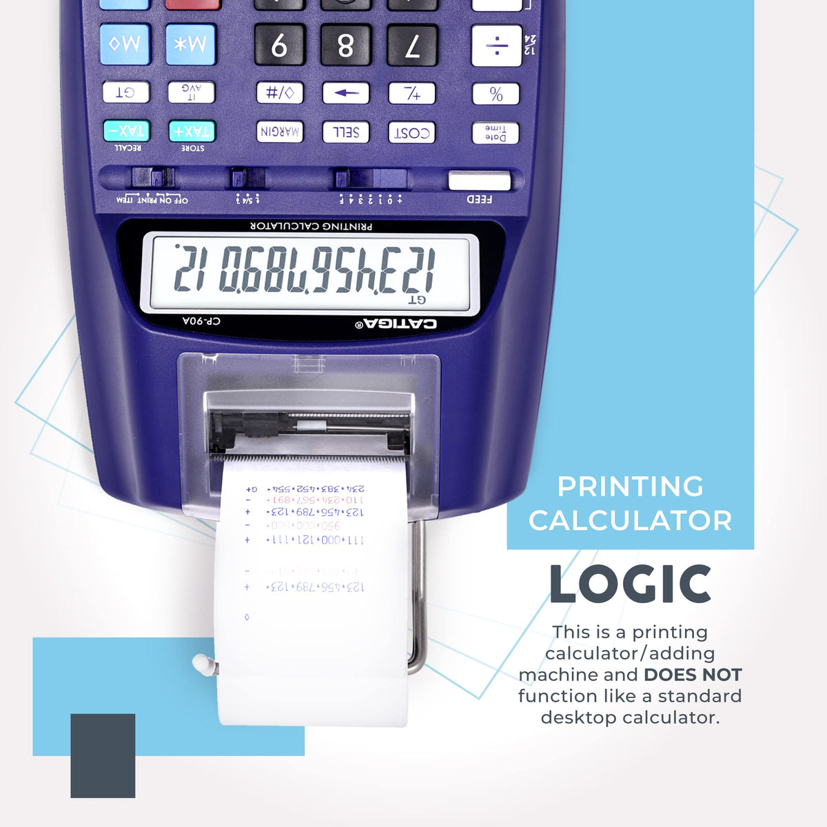 CATIGA - Calculadora de impresión 2025 Nueva y actualizada máquina de añadir 10 Llaves, calculadora de computadora para Oficina en casa con impresión en Rollo de Papel, Contabilidad, finanzas