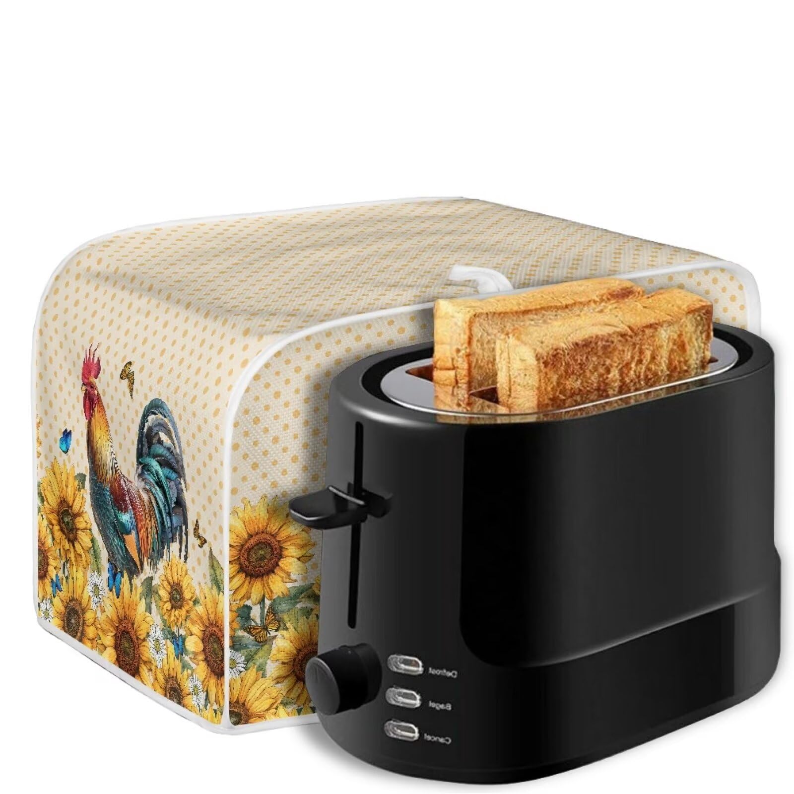 Psesaysky - Cubiertas impermeables para tostador de girasol, para cocina, pequeños electrodomésticos, protección contra el polvo, huellas dactilares, con gancho superior, 2 tostadoras