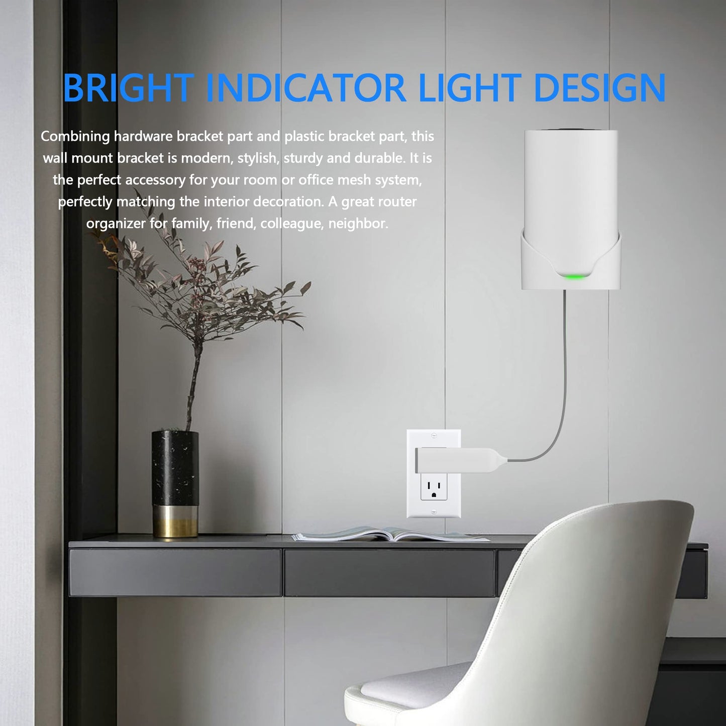 Estante de Pared SONGCHEER Blanco para Tp Link Deco X68 XE75 XE75 Pro AXE5400 Deco Mesh WiFi 6E con Organizador de Cables y Kit de Montaje