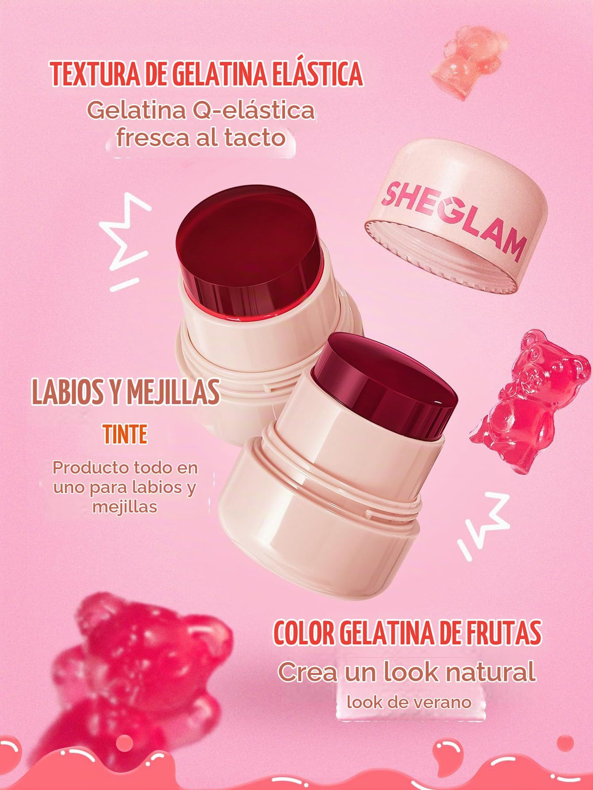 SHEGLAM Jelly-Licious Hydrating Lip and Blush Tint (Howdy, Pequeño)