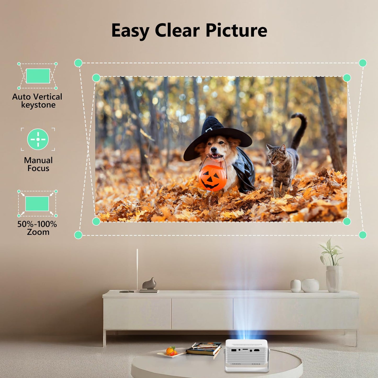 YOTON Mini Proyector Portátil, 1080P Full HD Soporta, Compatible con iOS/Android/Laptop, Regalo para Niños, Proyector de Video Y3 Compatible con TV Stick/HDMI/USB/PS4/Xbox [Control Remoto Incluido]
