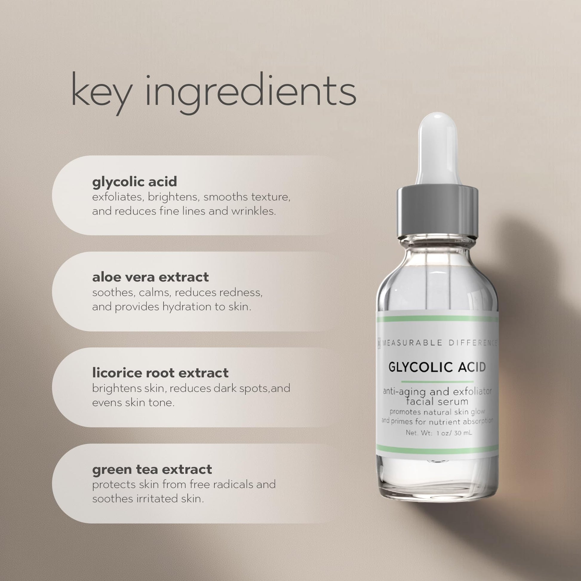 Measurable Difference Glycolic Acid Face Serum, 1 Fluid Ounce