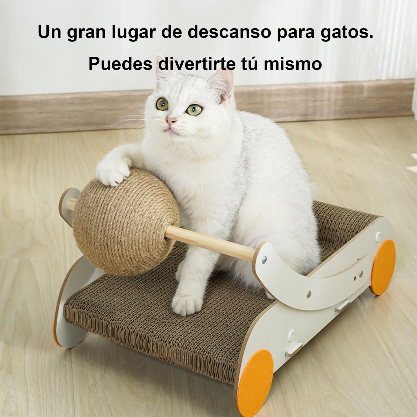 Rascador de Cartón YSDR Onda con Bola para Gatos