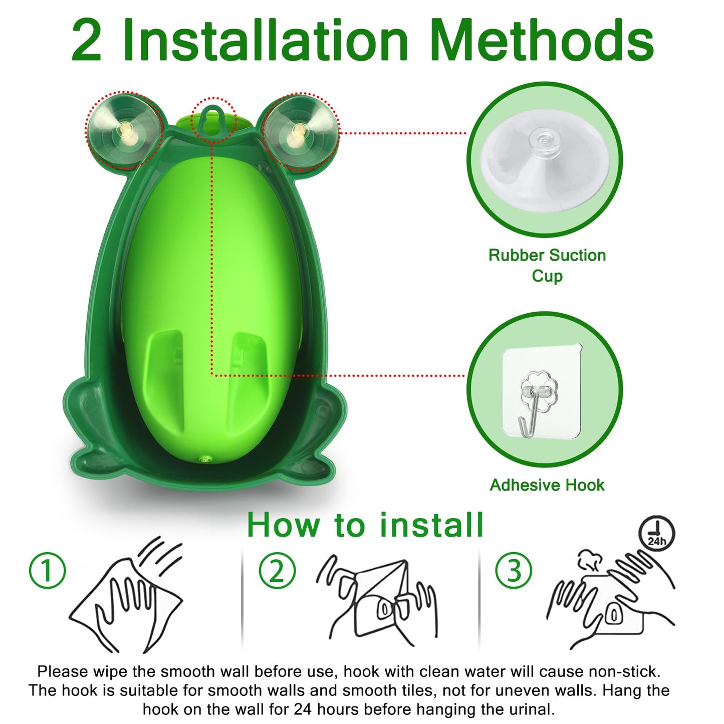 Soraco Frog Potty Training Urinal for Toddler Boys Toilet with Aiming Target-Green